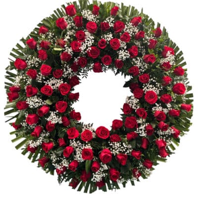 Corona funeraria rosas rojas Fides by Floraila