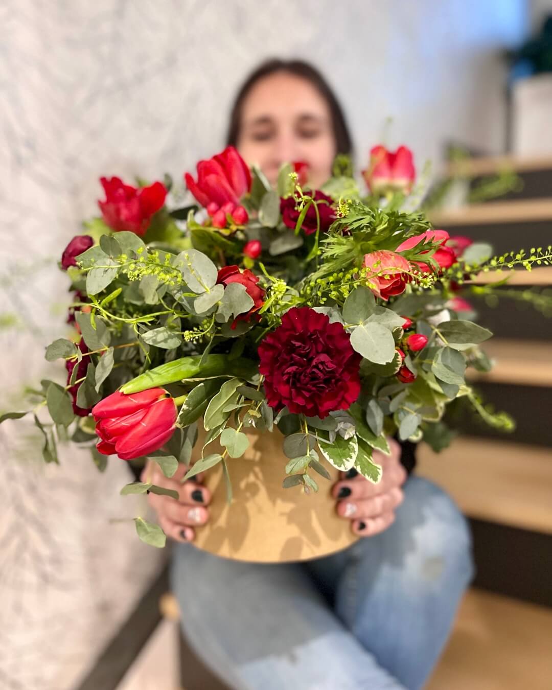 Sombrerera de flores naturales